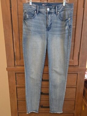 Seven7 Distressed Blue Skinny Stretch Jeans Size 12